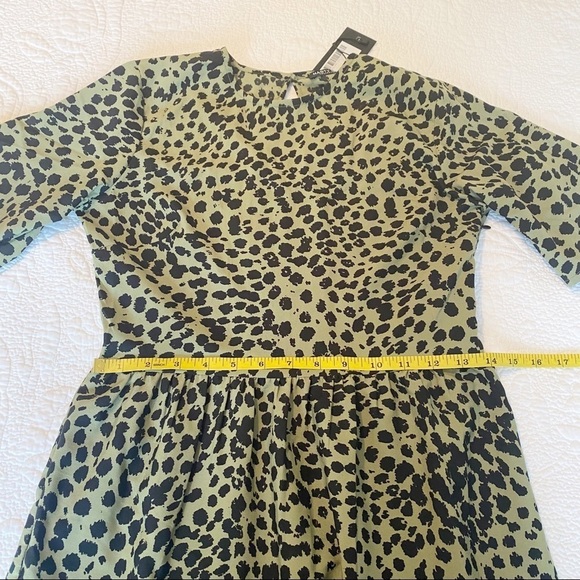 Nasty Gal NEW Tiered Midi Animal Print Green and Black Dress - 6 - Picture 9 of 10